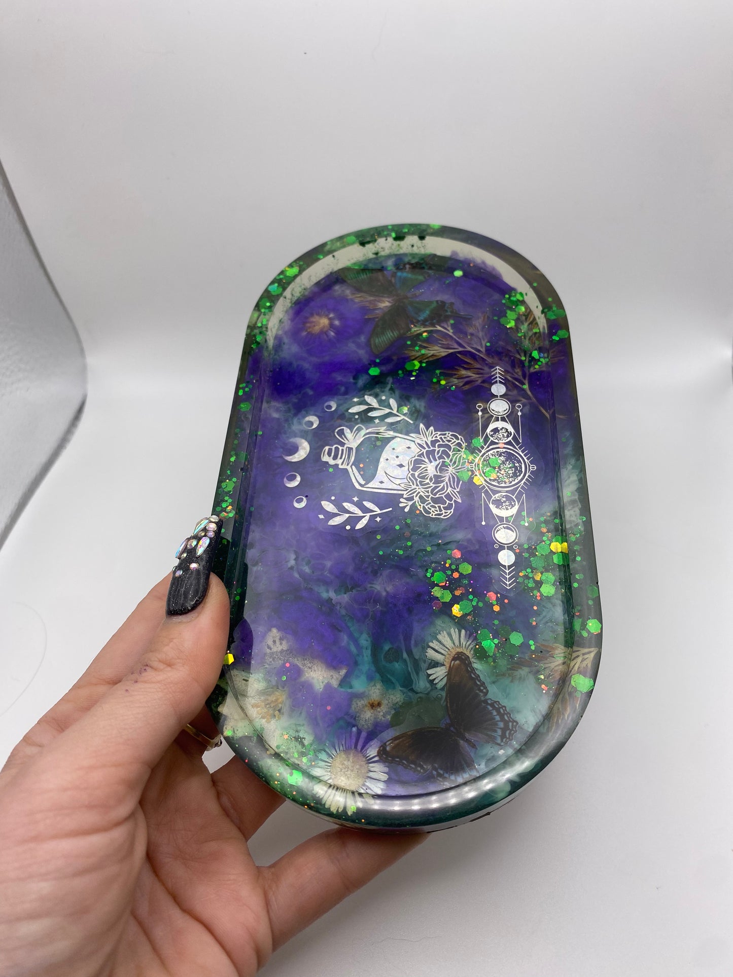 Green witch trinket tray