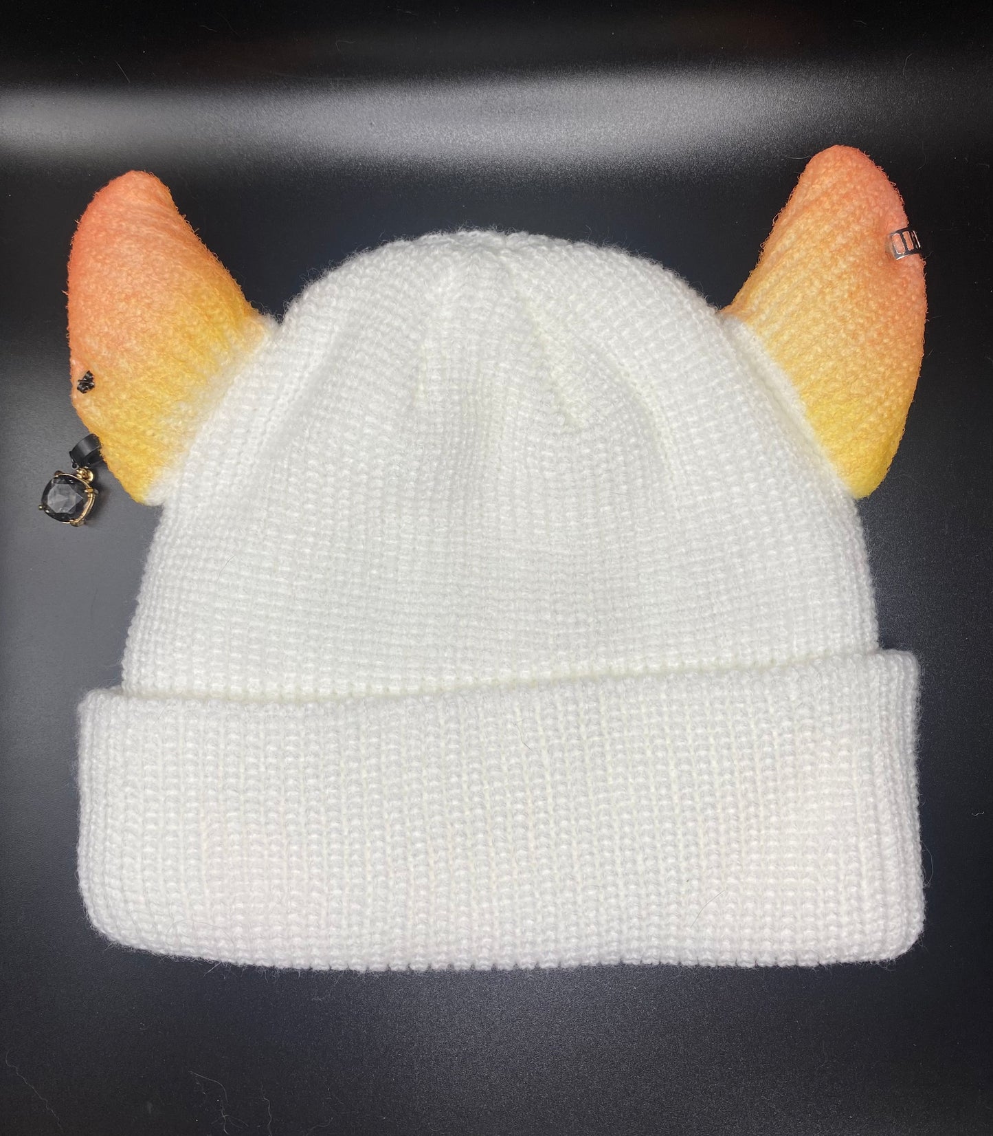 Calcifer horned beanie
