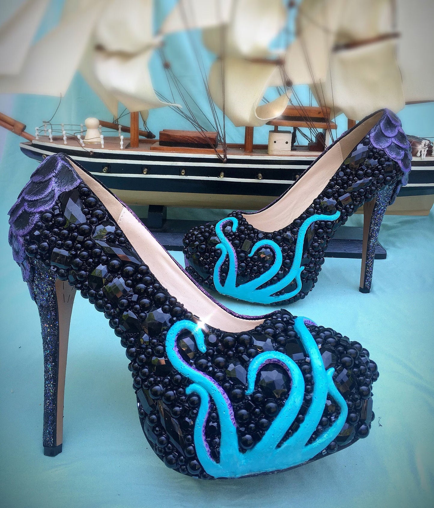 Octopus crystal mermaid heels
