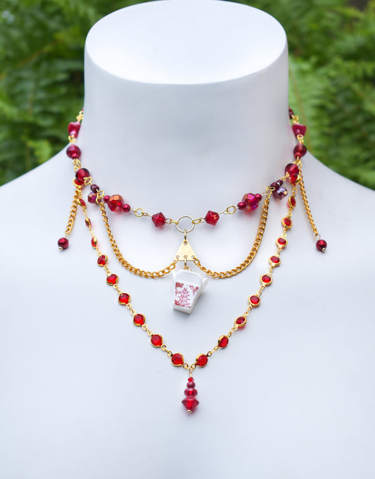 Draped in takeout necklace