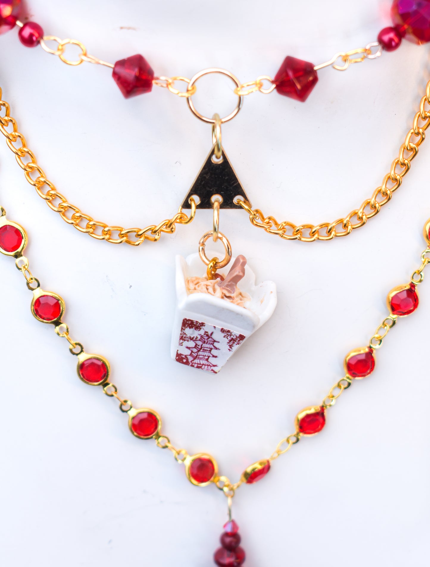 Draped in takeout necklace