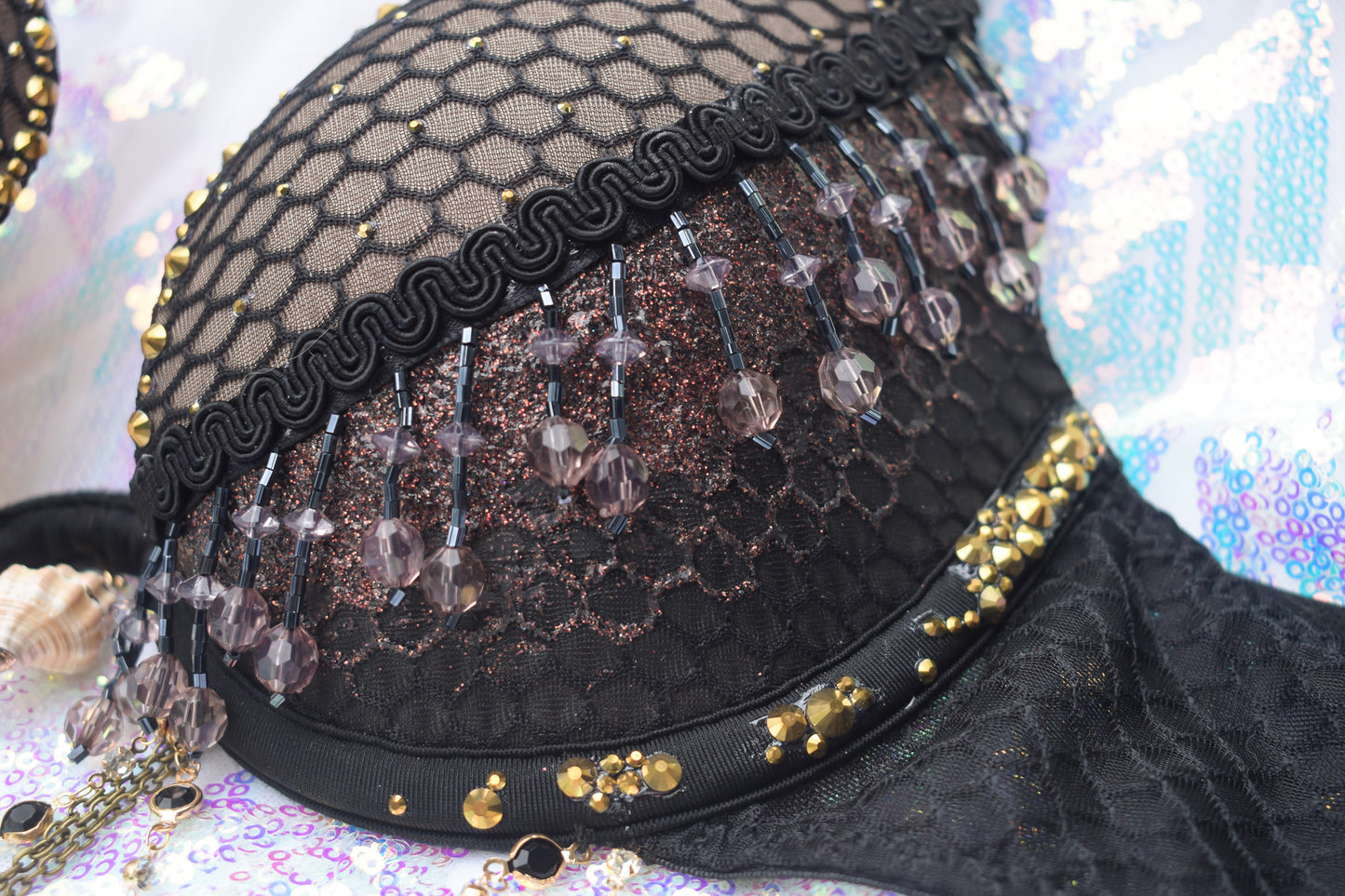 Golden siren mermaid bra