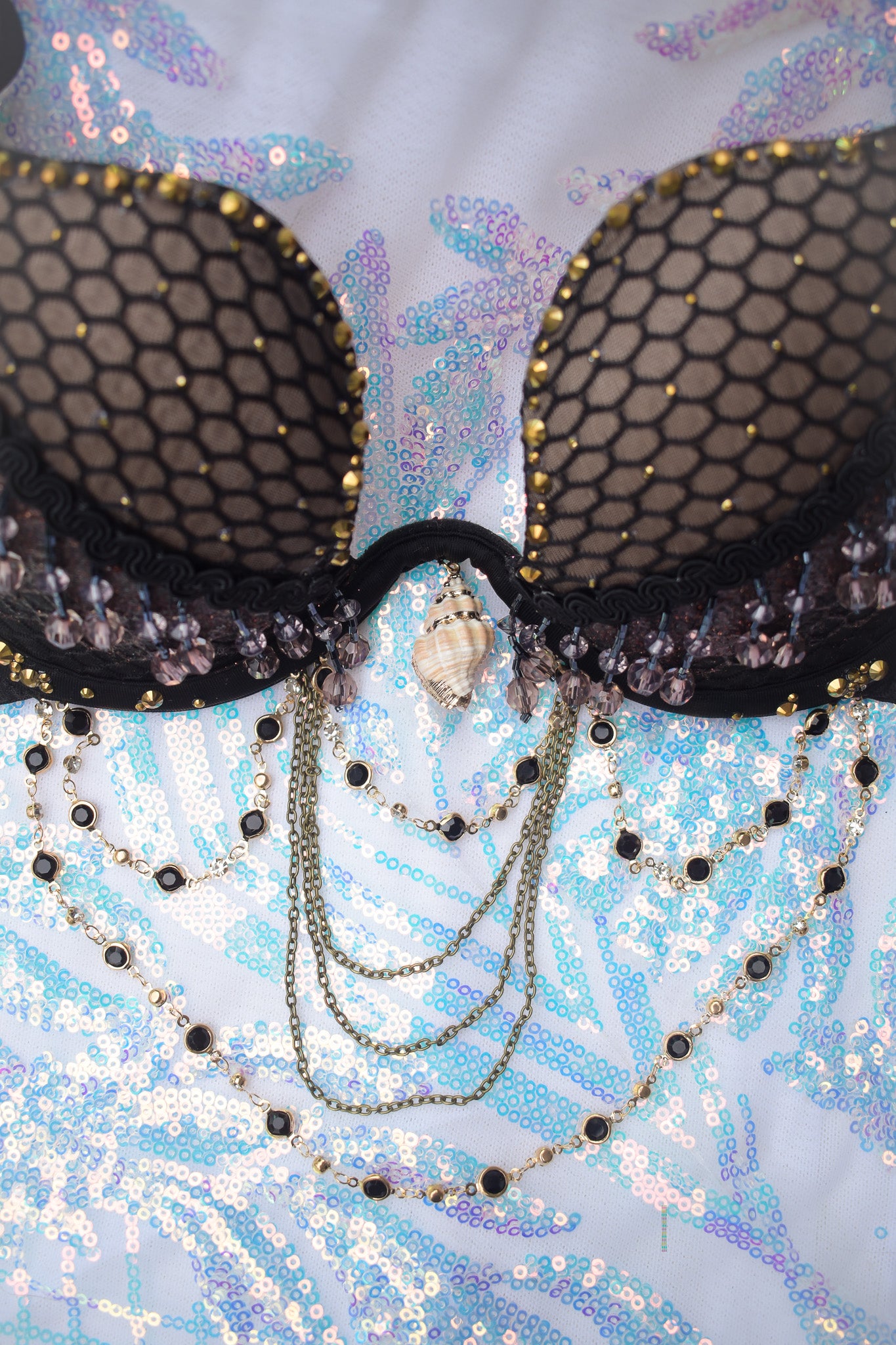 Golden siren mermaid bra