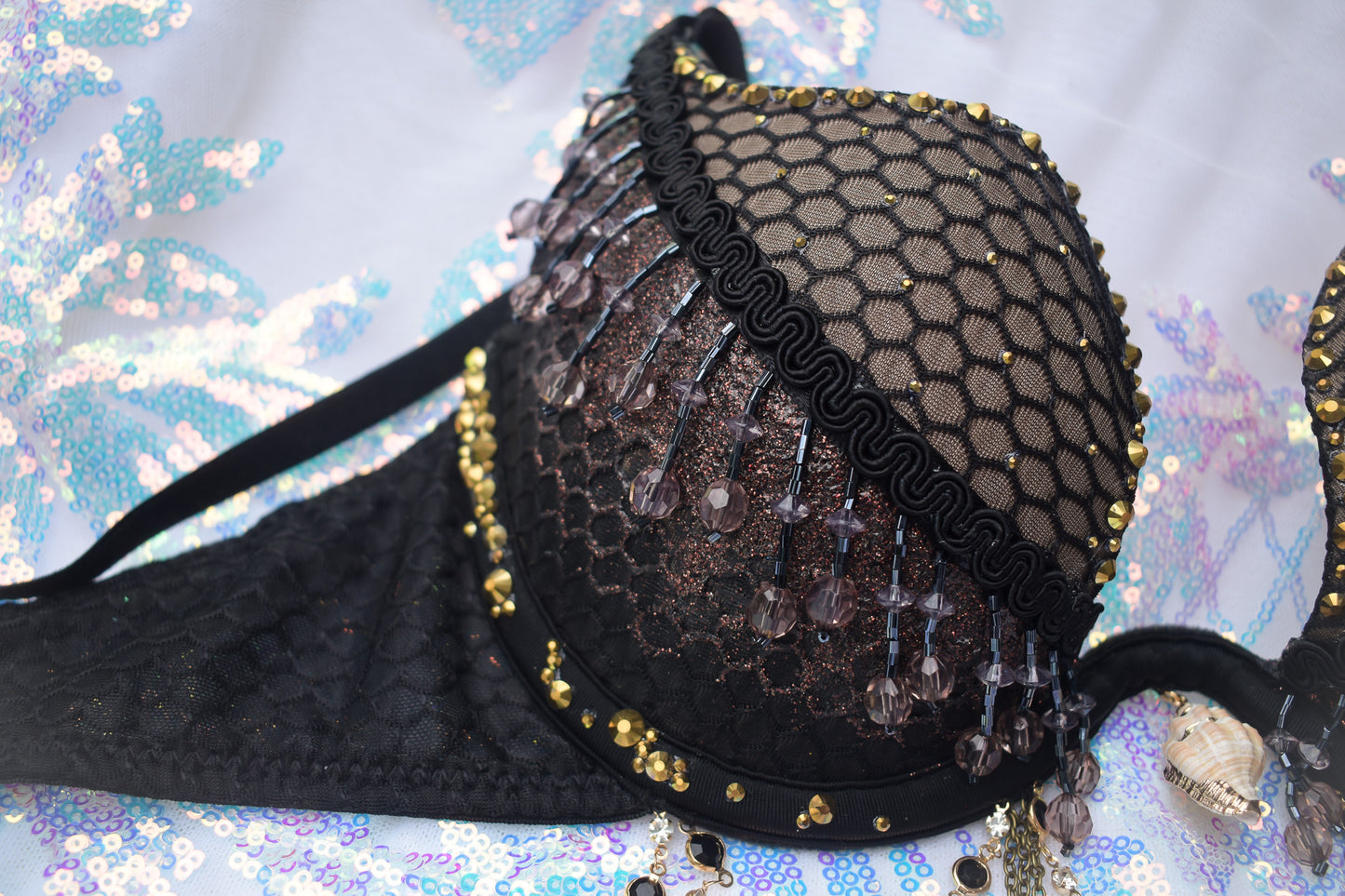Golden siren mermaid bra