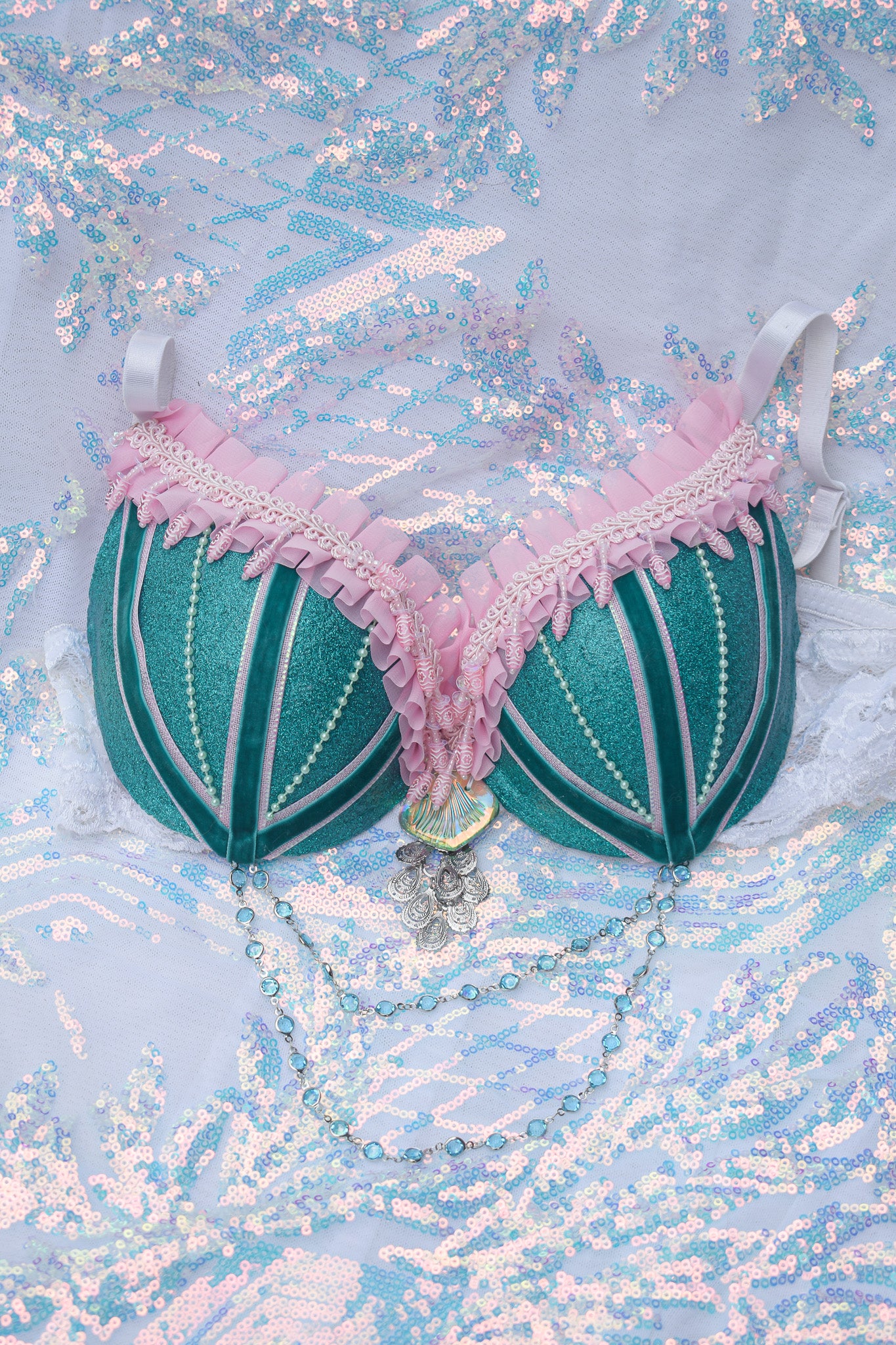 Seafoam candy mermaid bra