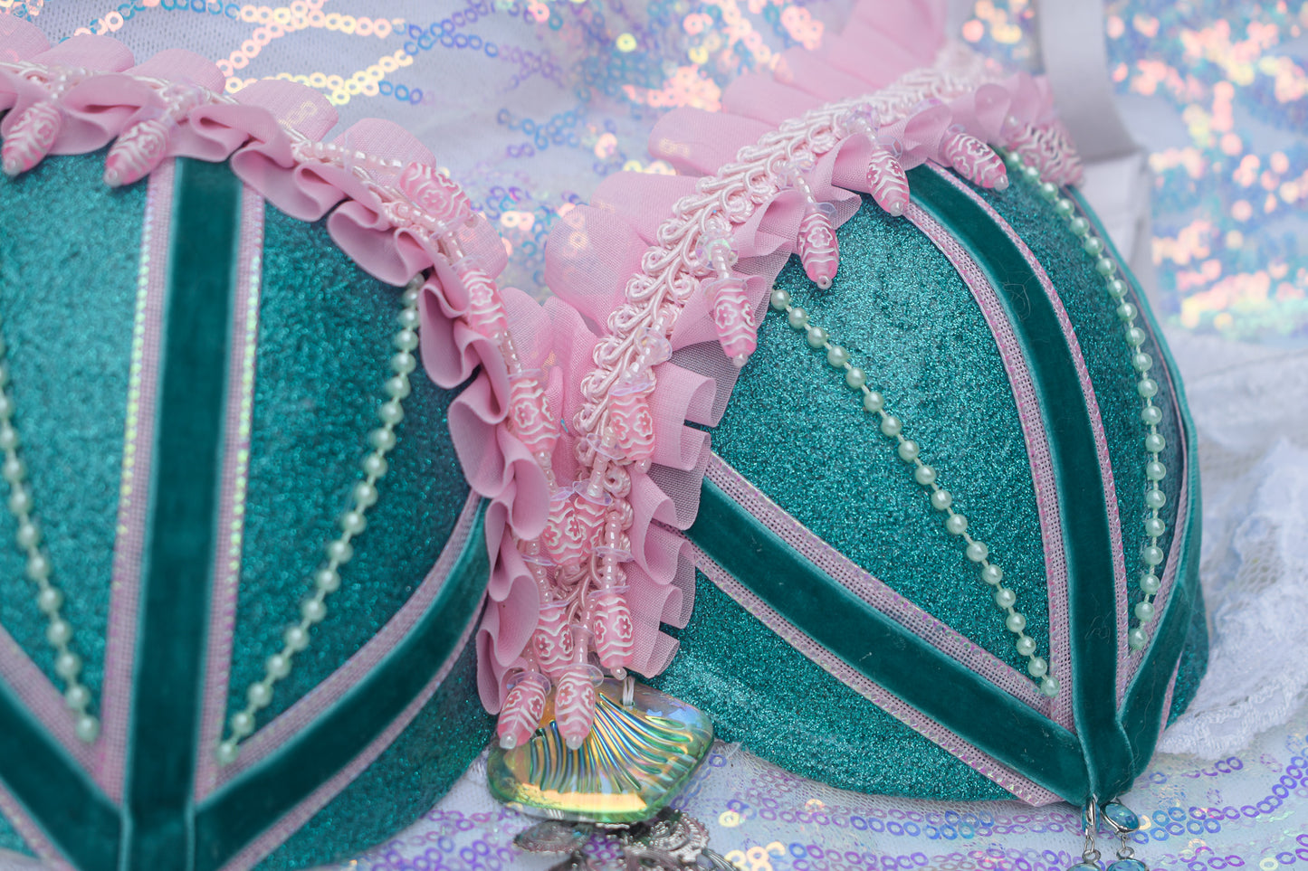 Seafoam candy mermaid bra