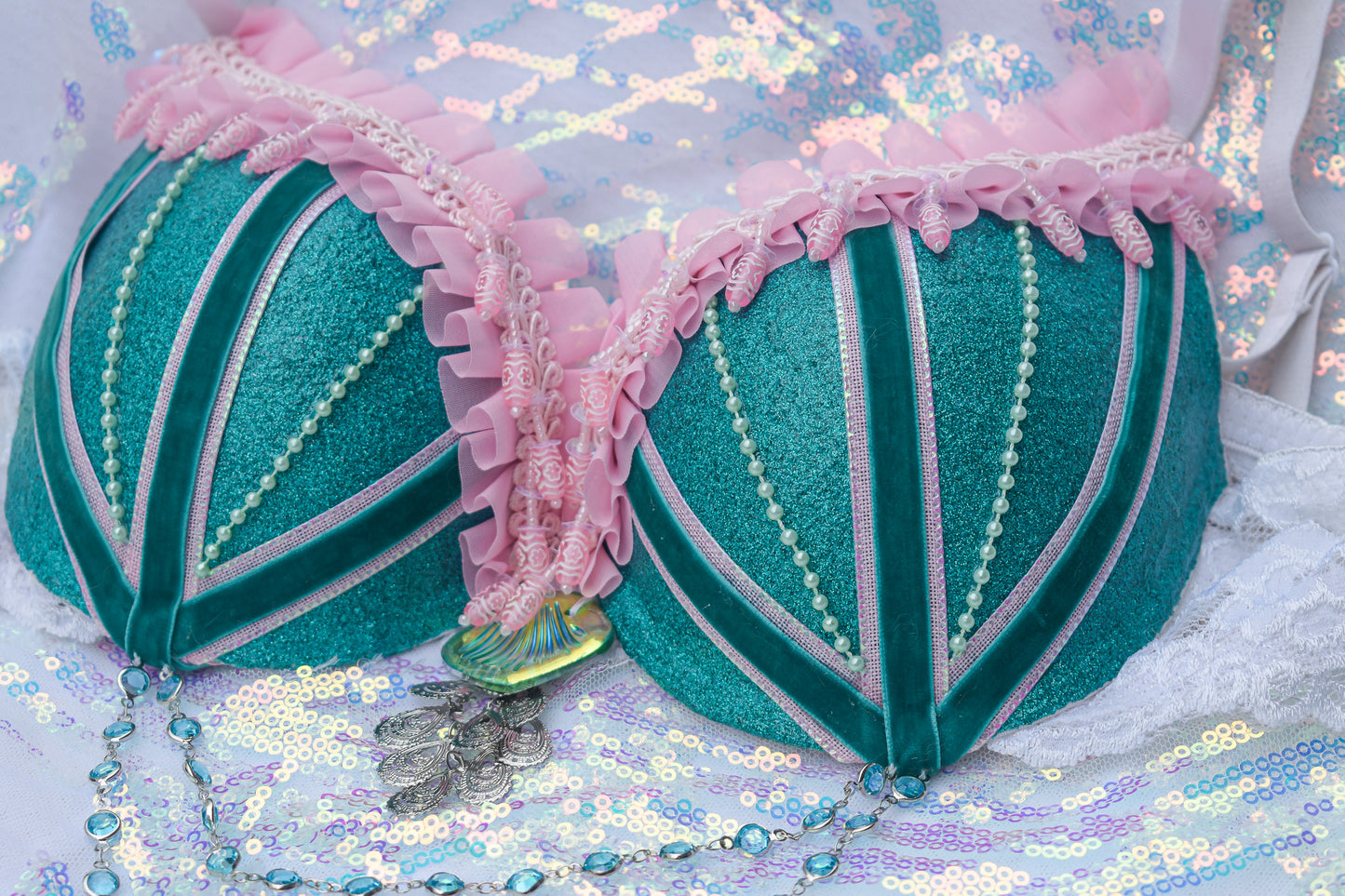 Seafoam candy mermaid bra