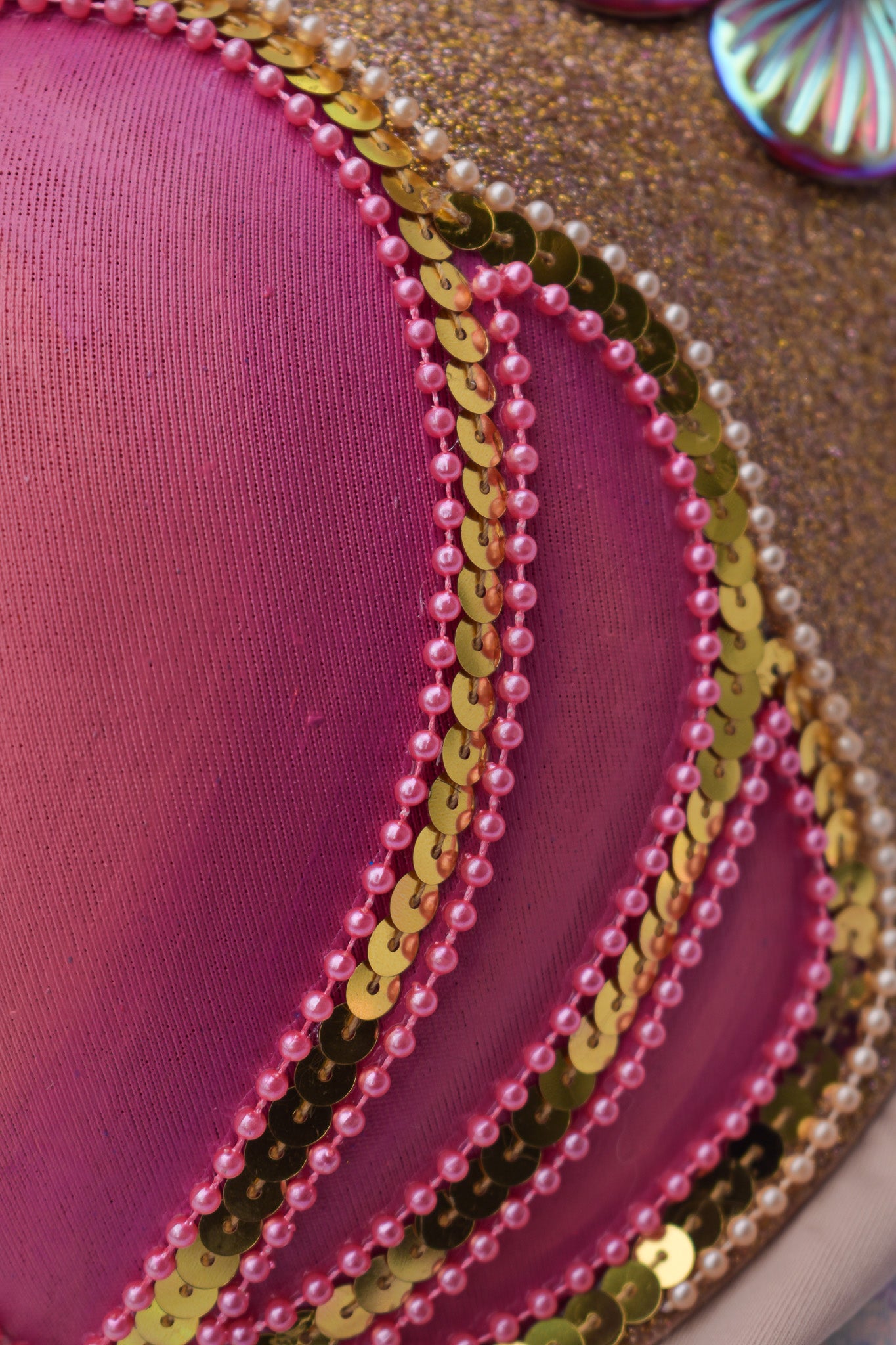 Coral queen mermaid bra