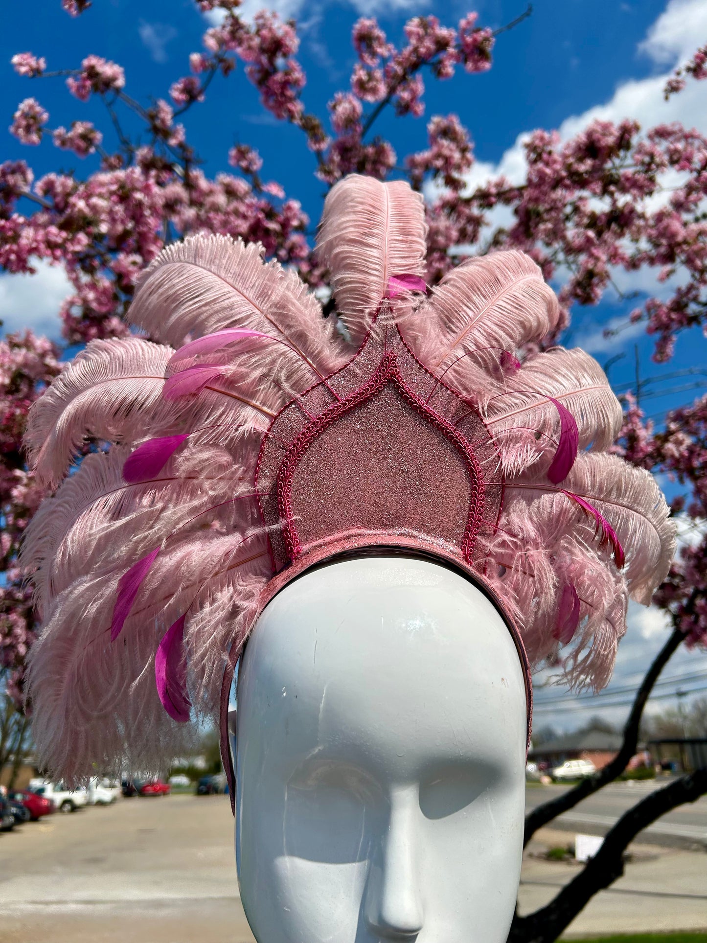 Pink "flamingo" headpiece