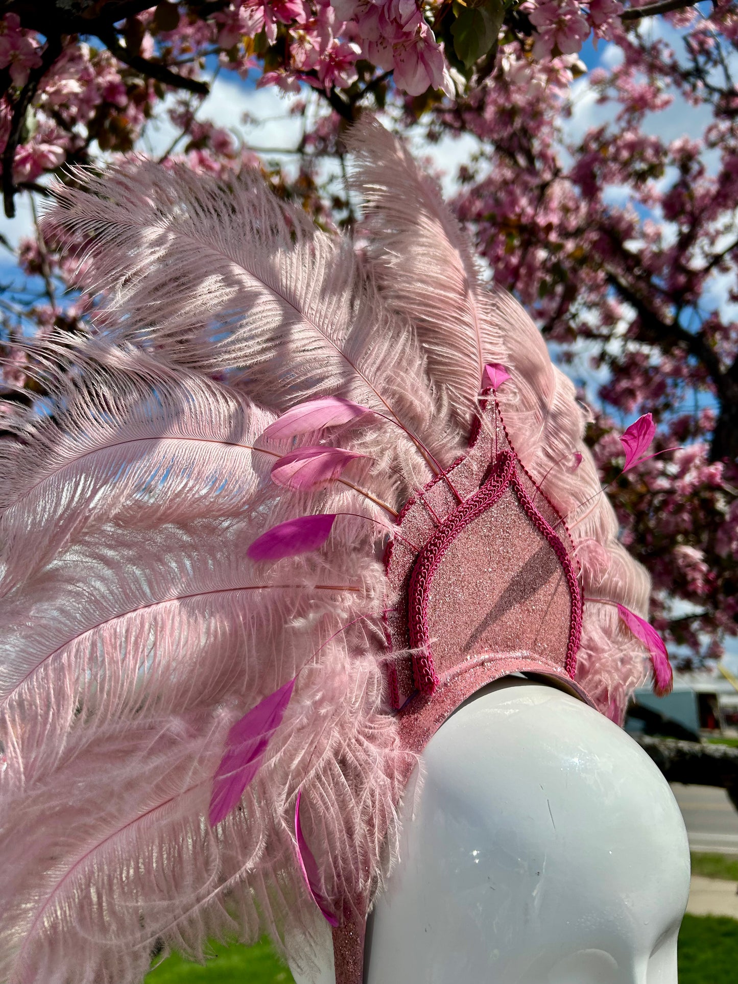 Pink "flamingo" headpiece