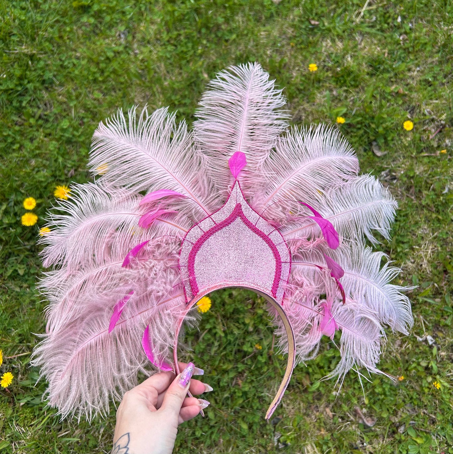 Pink "flamingo" headpiece