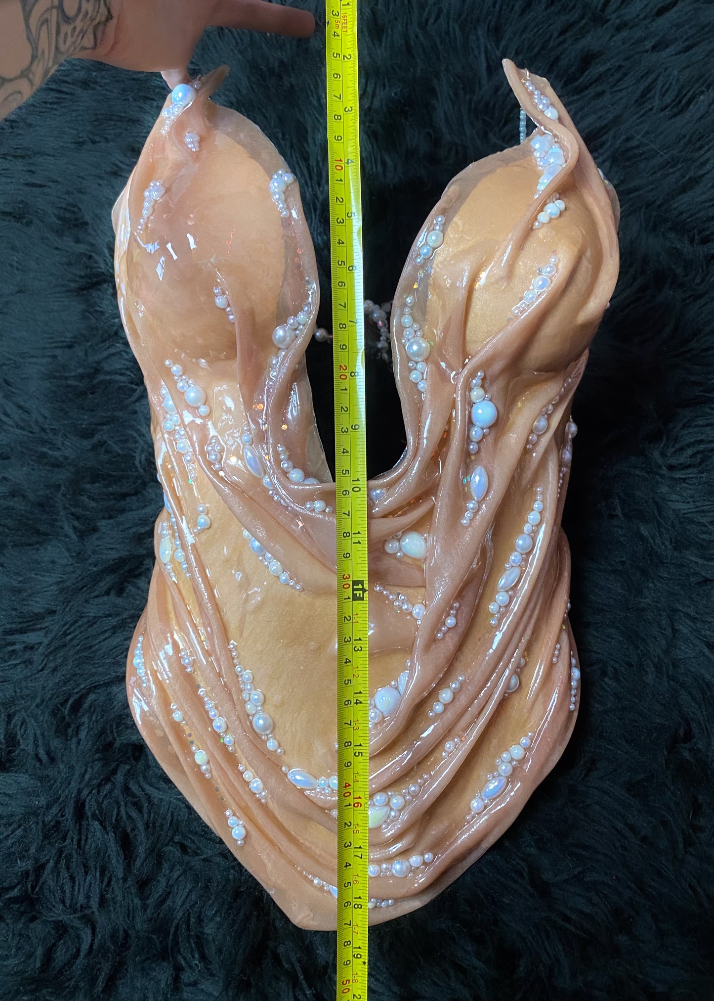 Dripping in pearls resin corset top