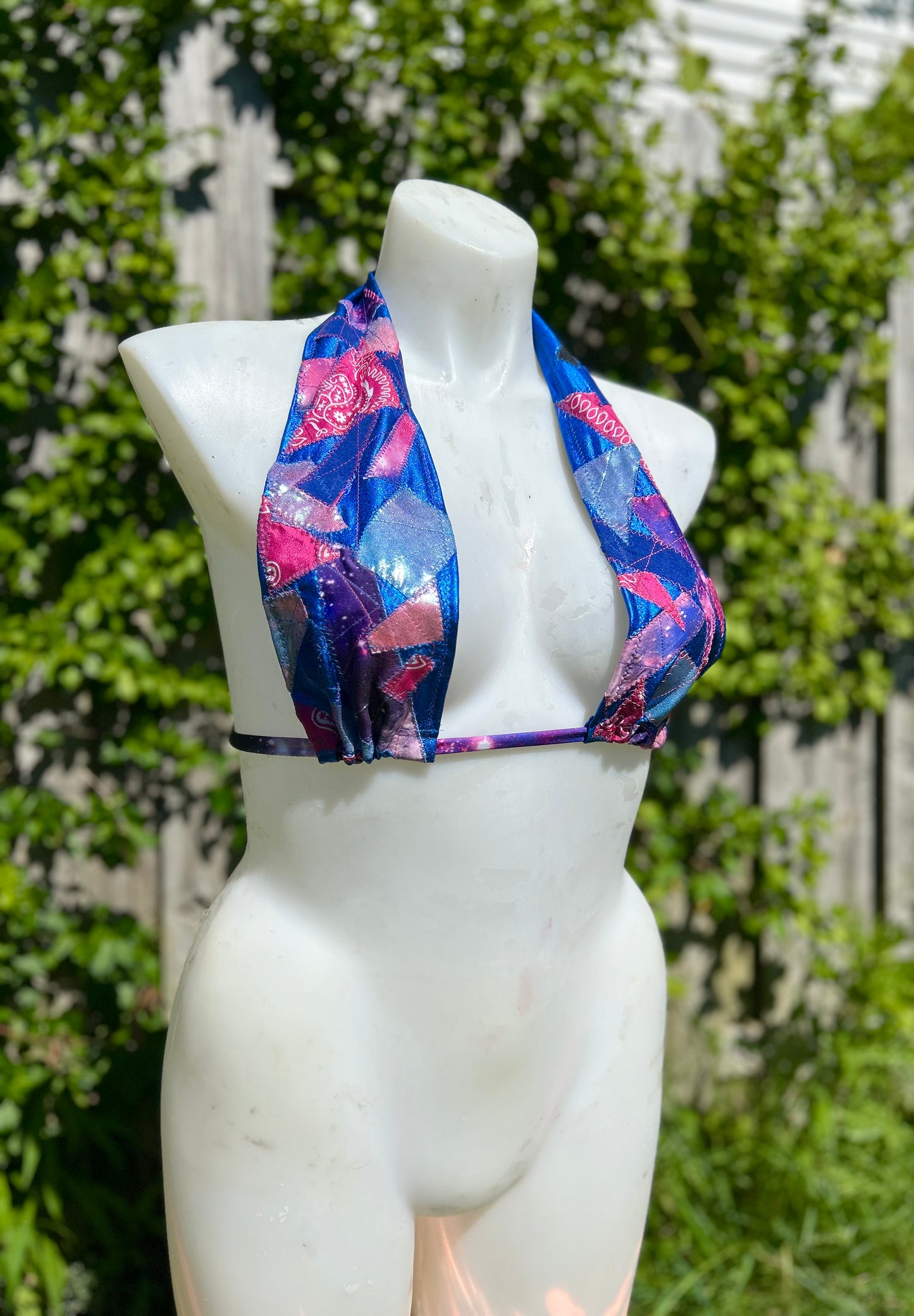 Quilted style bikini top