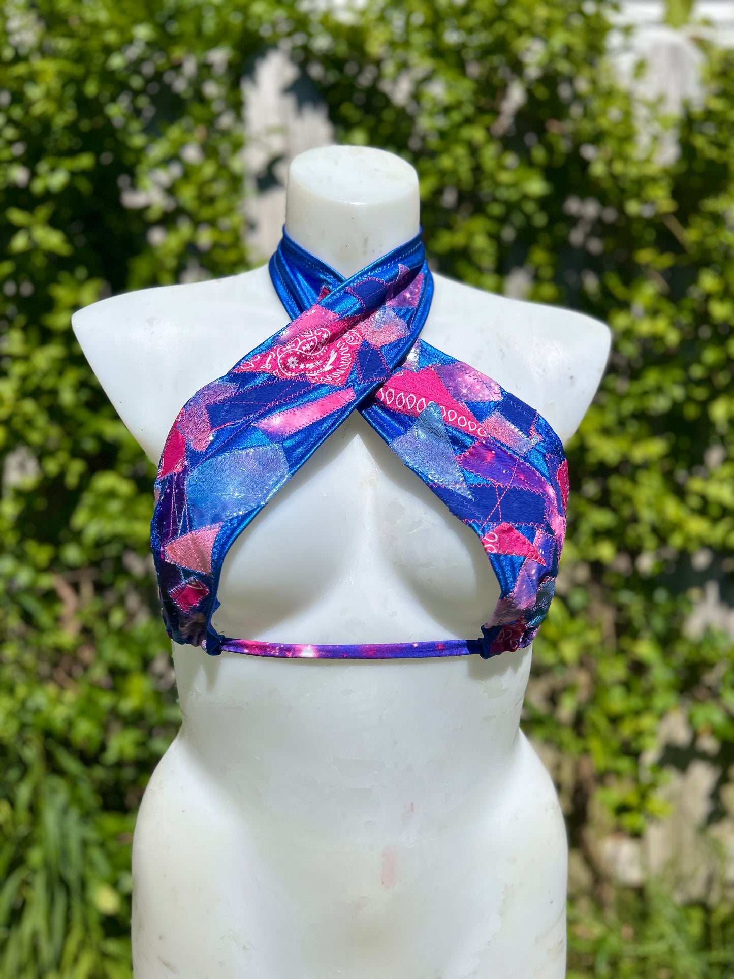 Quilted style bikini top