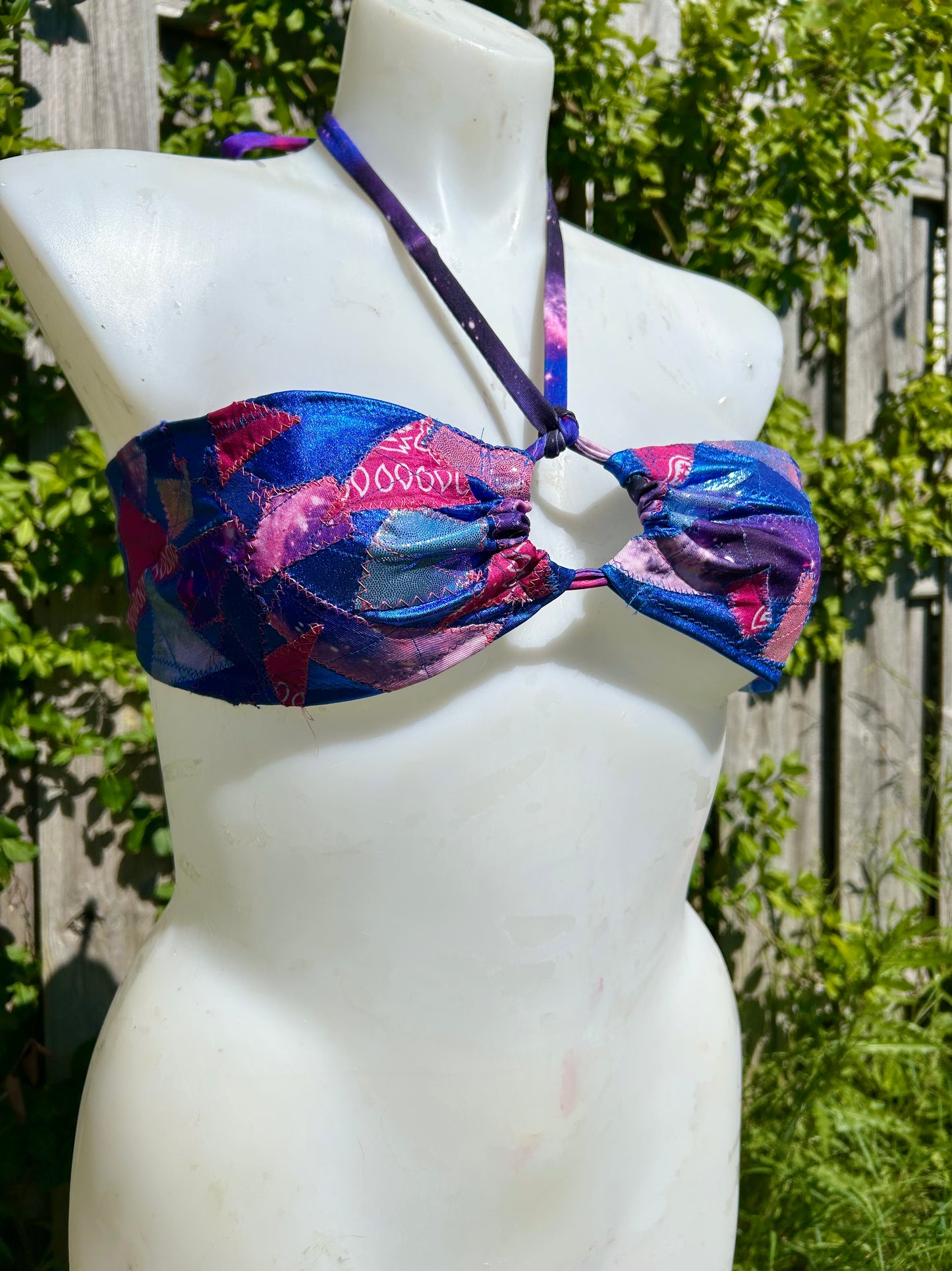 Quilted style bikini top