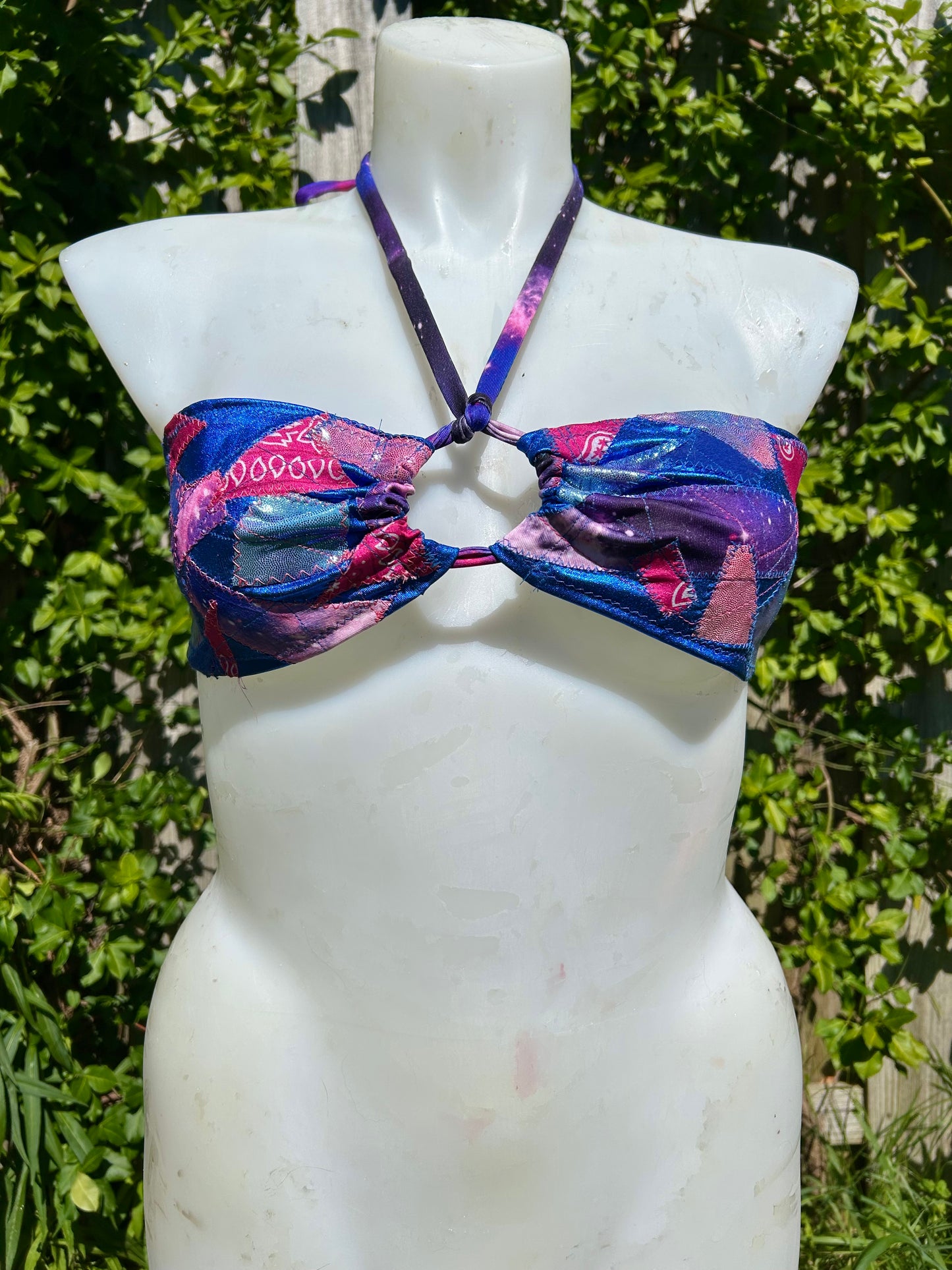 Quilted style bikini top