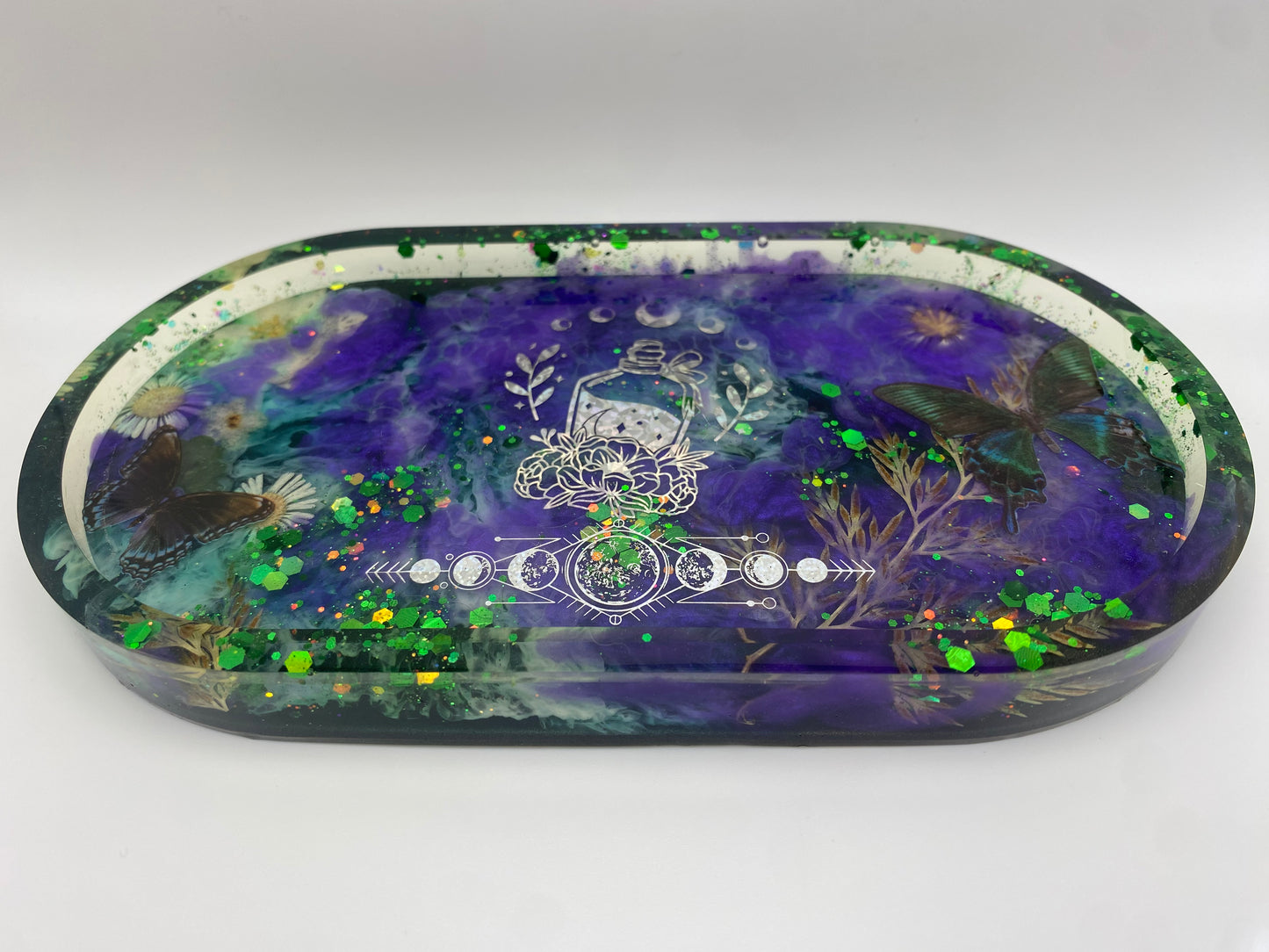 Green witch trinket tray