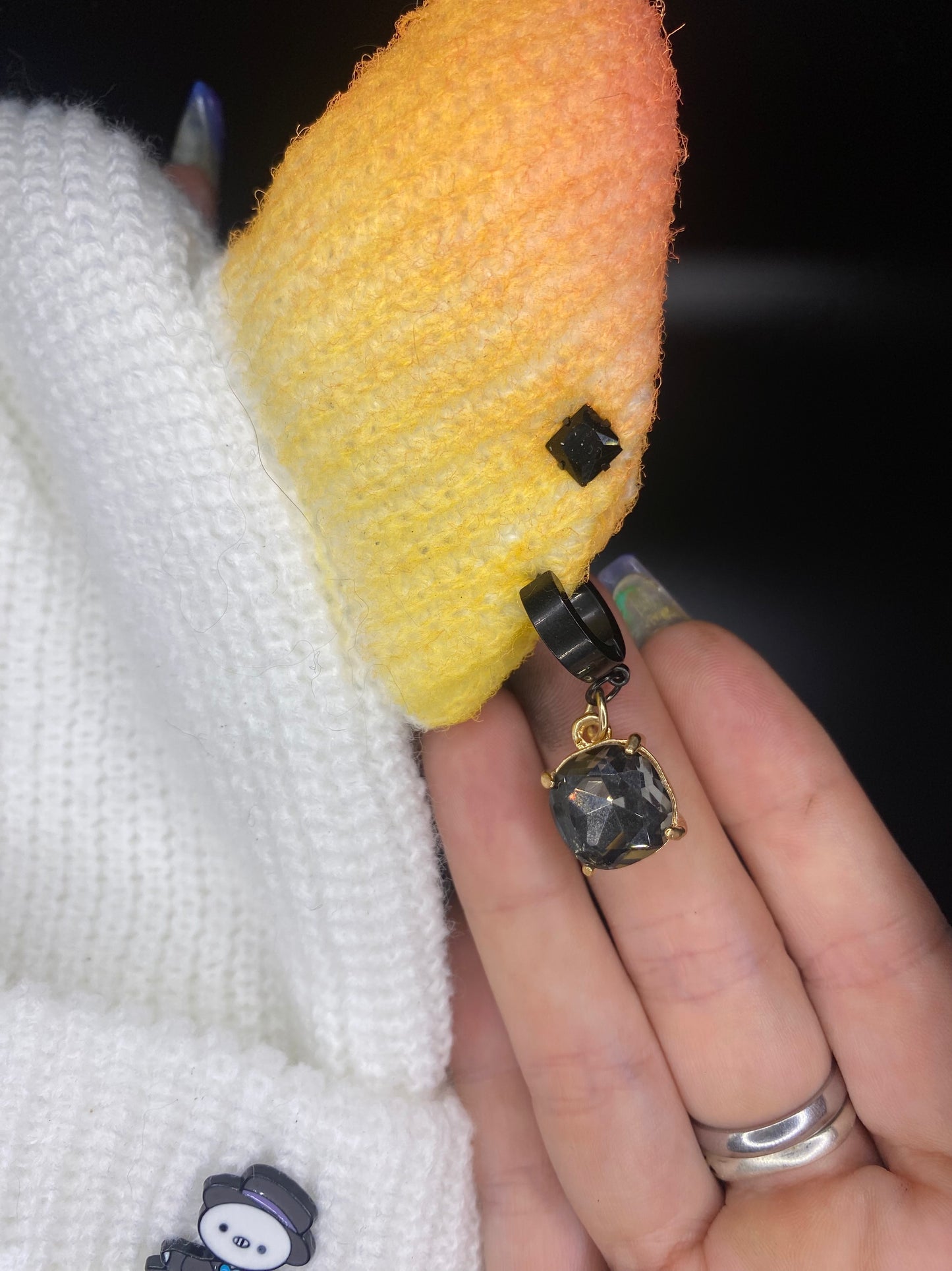Calcifer horned beanie