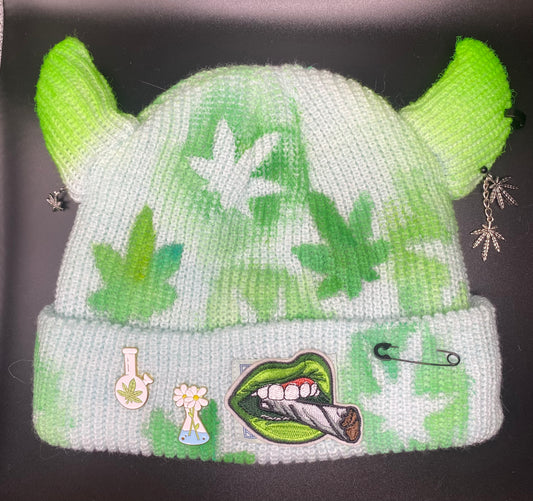 420 horned beanie