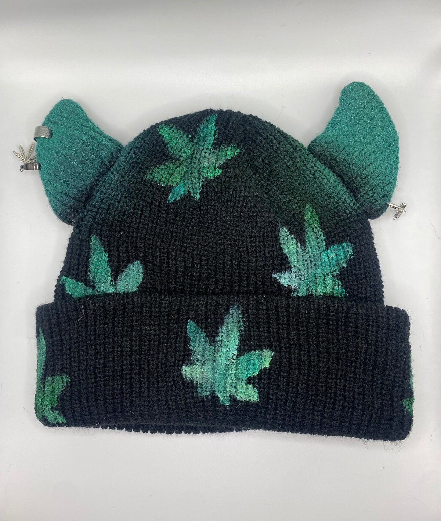 420 black horned beanie