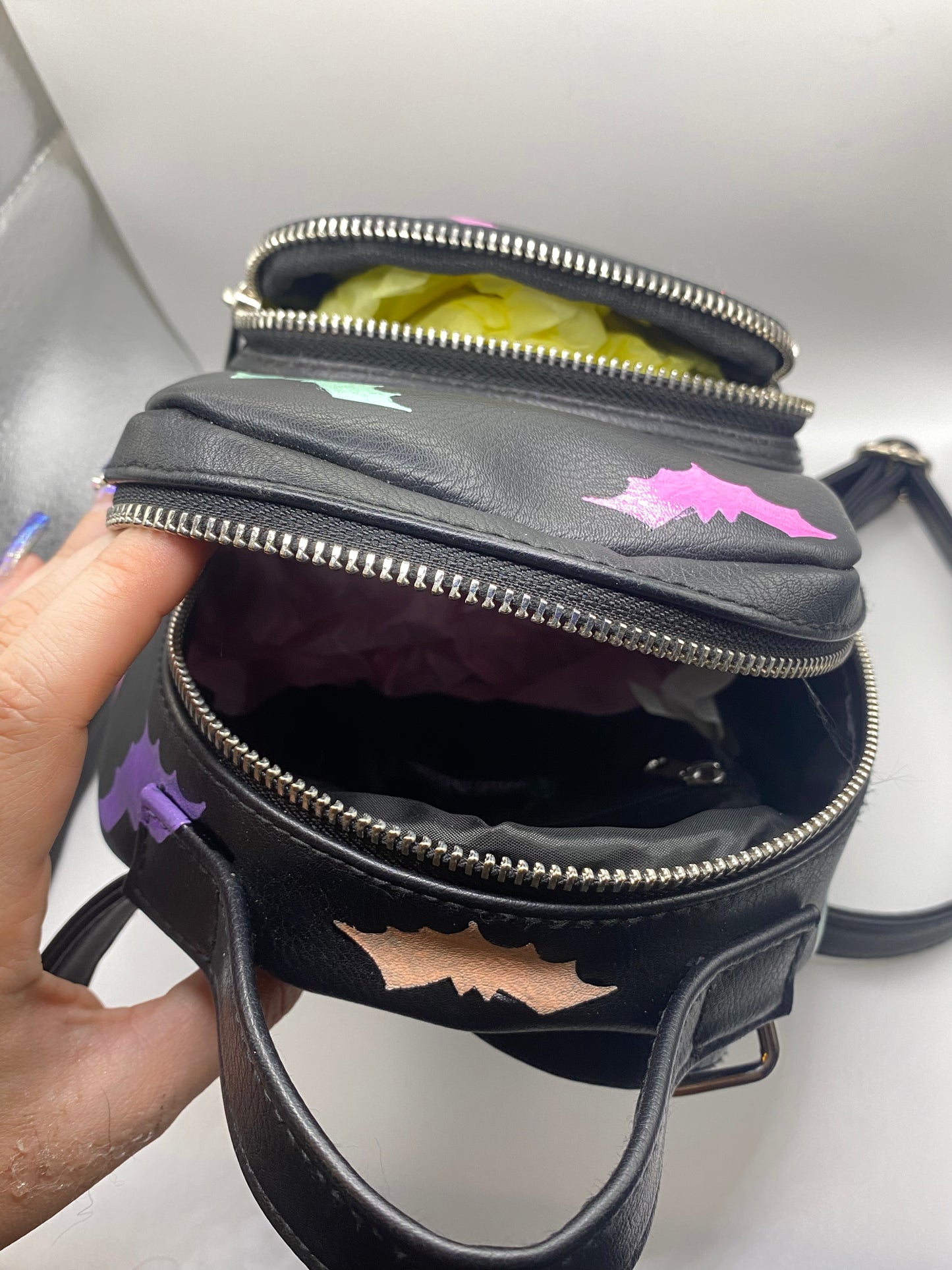 Pastel bats mini backpack