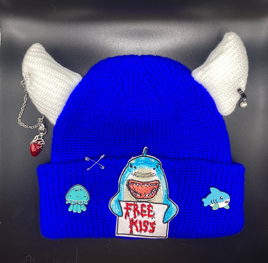 Free hugs horned beanie