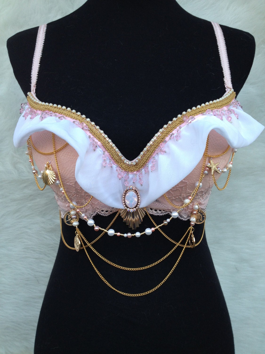 Royal mermaid rave bra