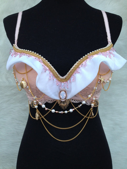 Royal mermaid rave bra