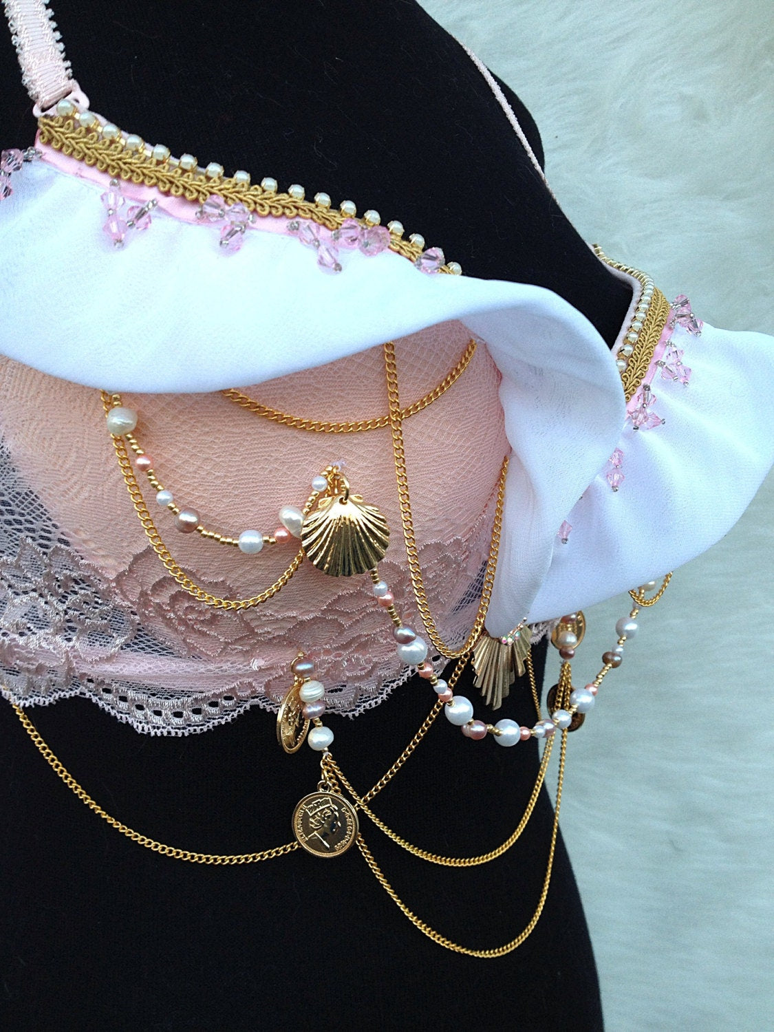 Royal mermaid rave bra