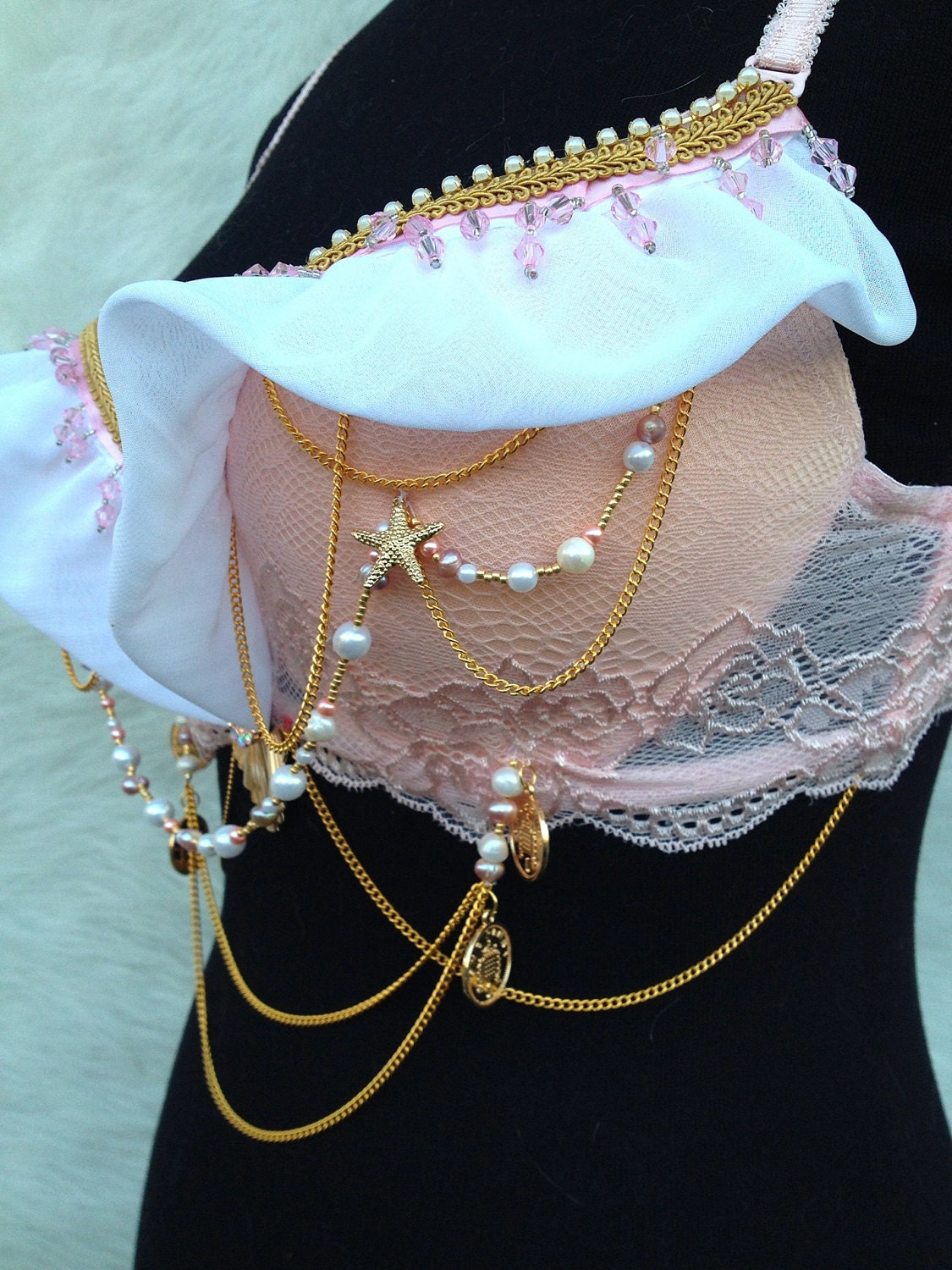 Royal mermaid rave bra