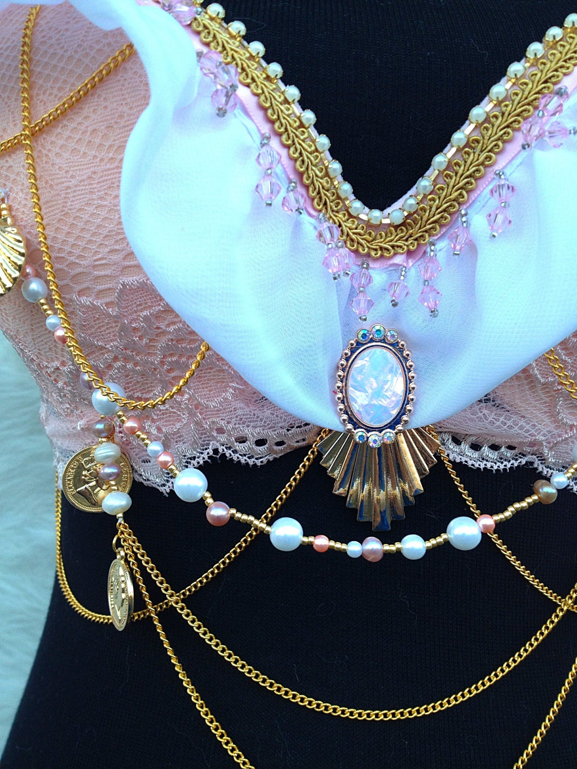 Royal mermaid rave bra