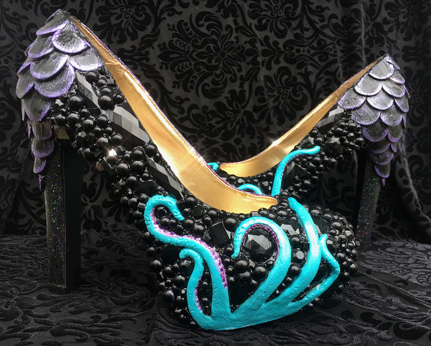 Octopus crystal mermaid heels