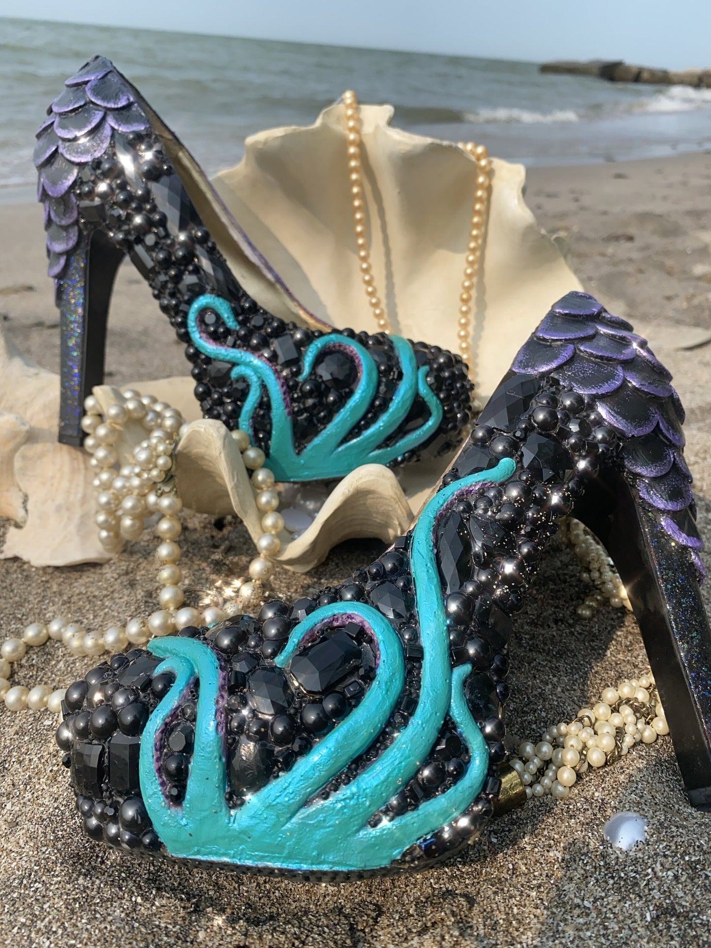 Octopus crystal mermaid heels