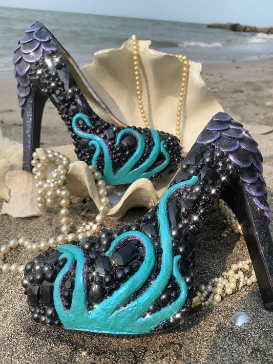 Octopus crystal mermaid heels