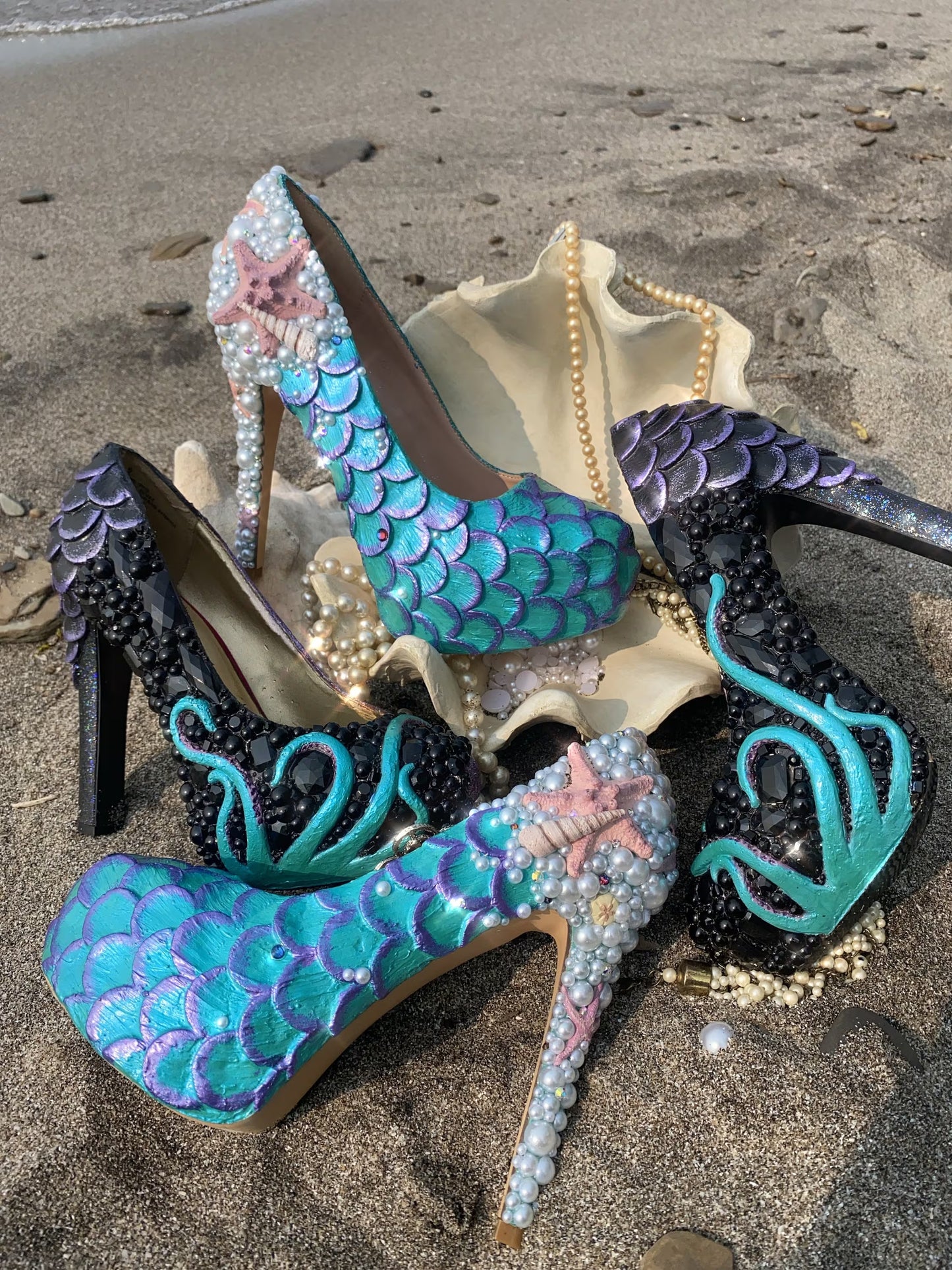 Octopus crystal mermaid heels