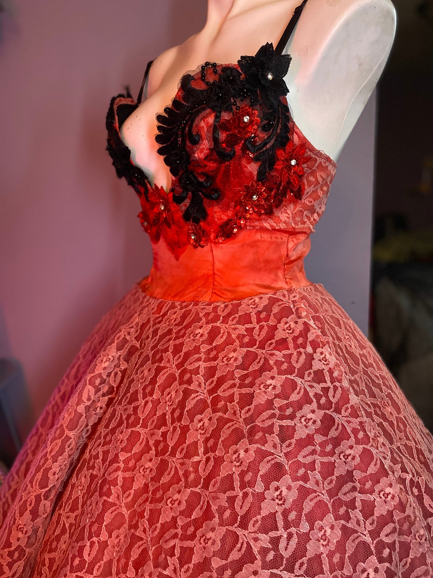 Temptress red ombré ball gown