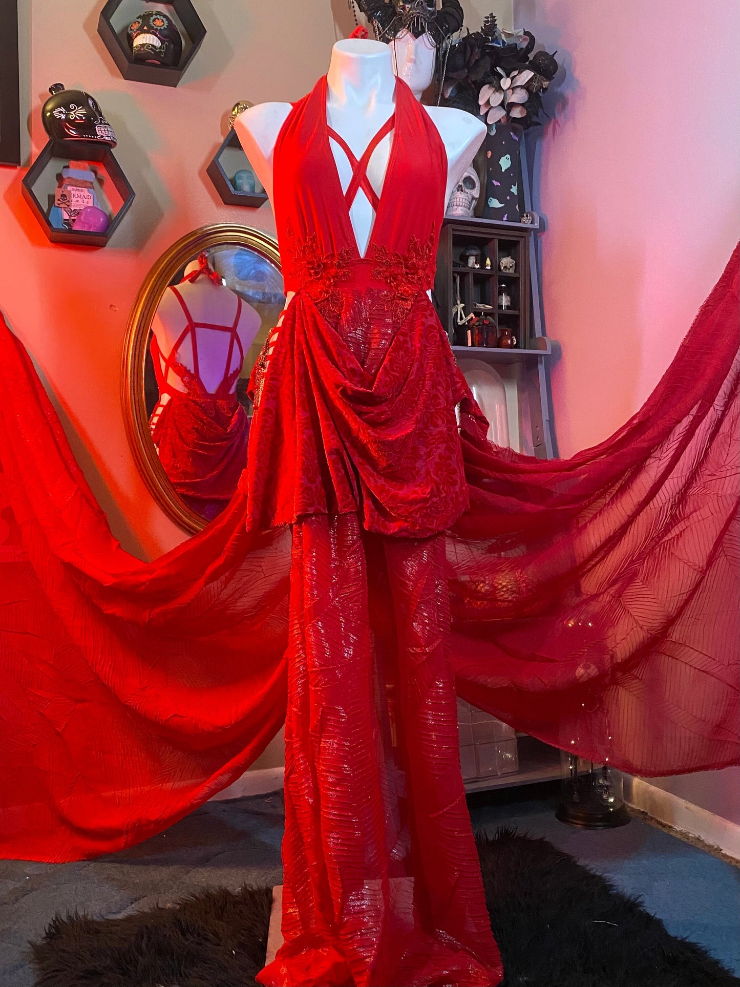 Eternal red flowing gown