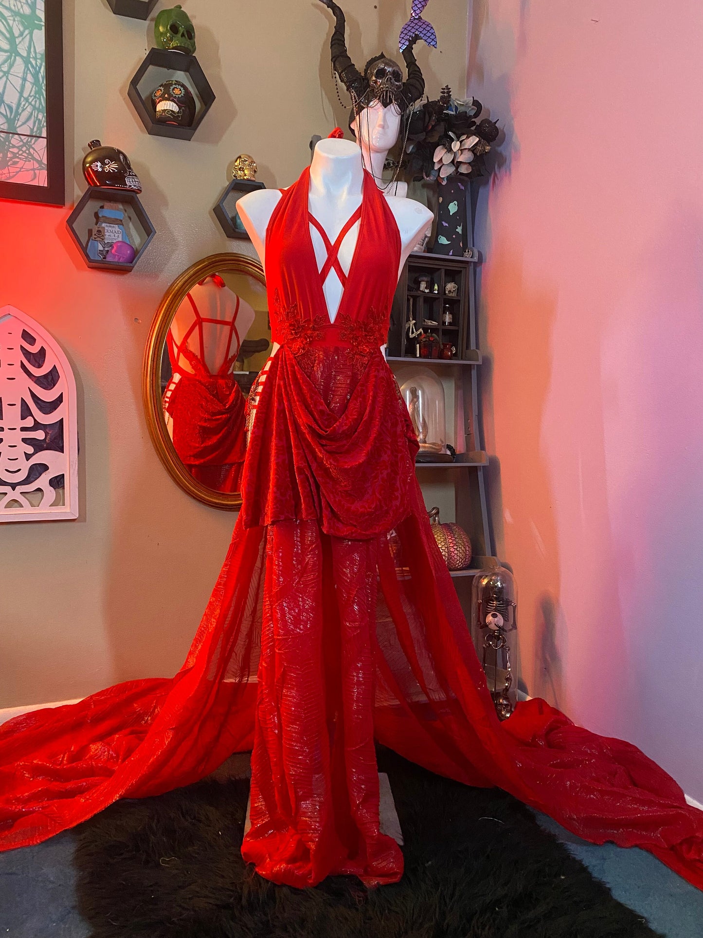 Eternal red flowing gown
