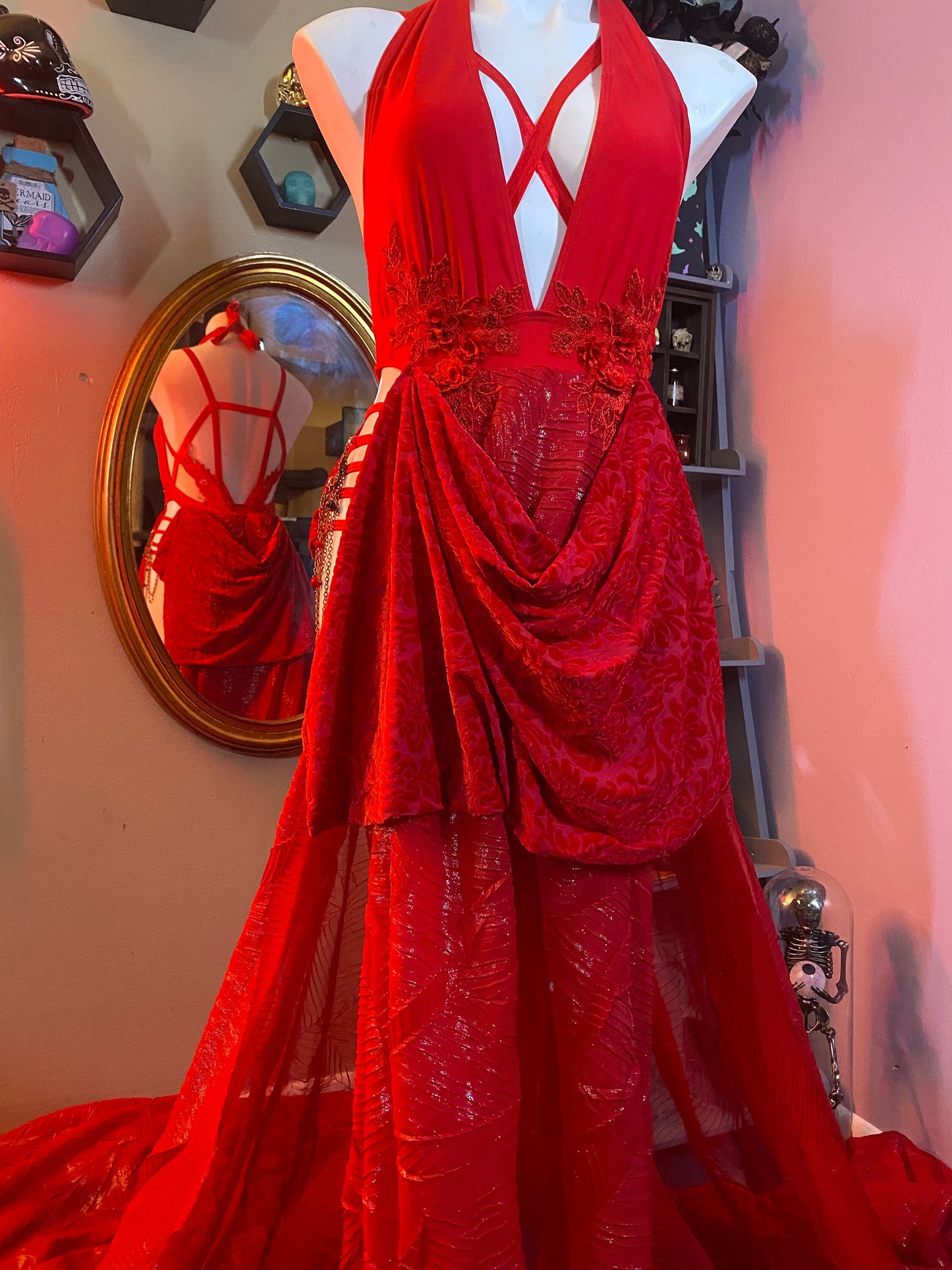 Eternal red flowing gown